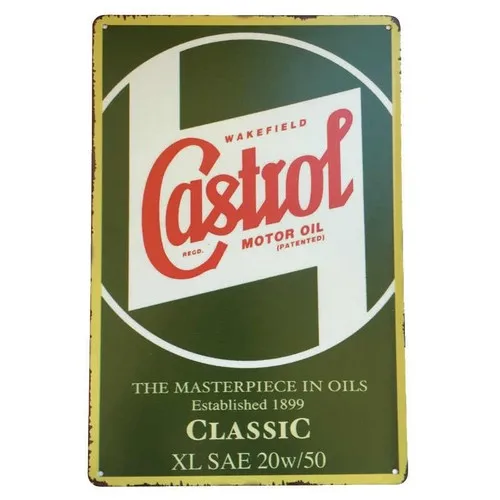Castrol Wakefield Motor Oil Tin Sign  Petrol Shed Garage Man Cave --Tin Sign