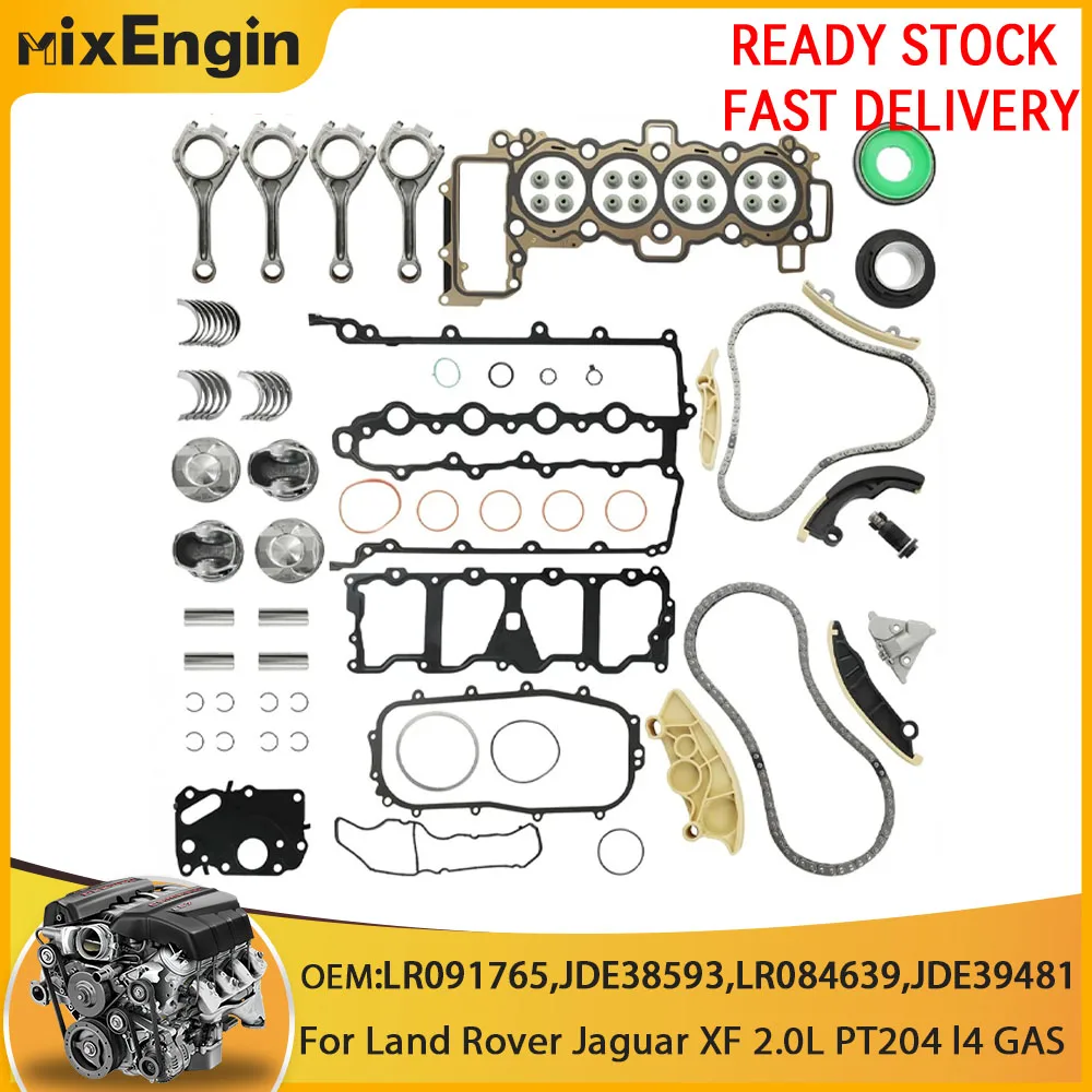 Head Gasket Set Timing Chain Kit Fit 2.0 L For Land Rover Range Rover Evoque Discovery Sport Jaguar XF 2.0L PT204 l4 GAS 17-22