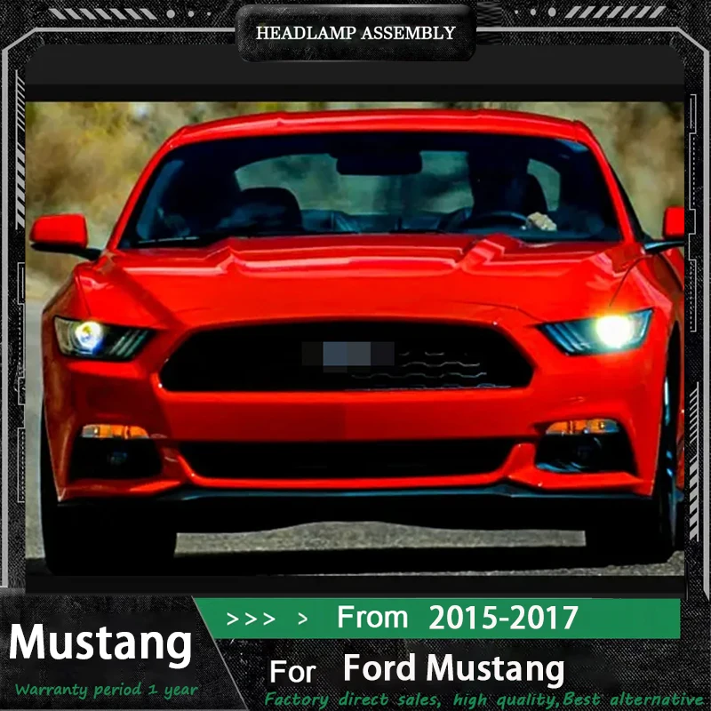 

Car Head Lamp for Ford Mustang LED Headlight 2015-2017 Headlights Mustang DRL Turn Signal High Beam Angel Eye Projector Lens