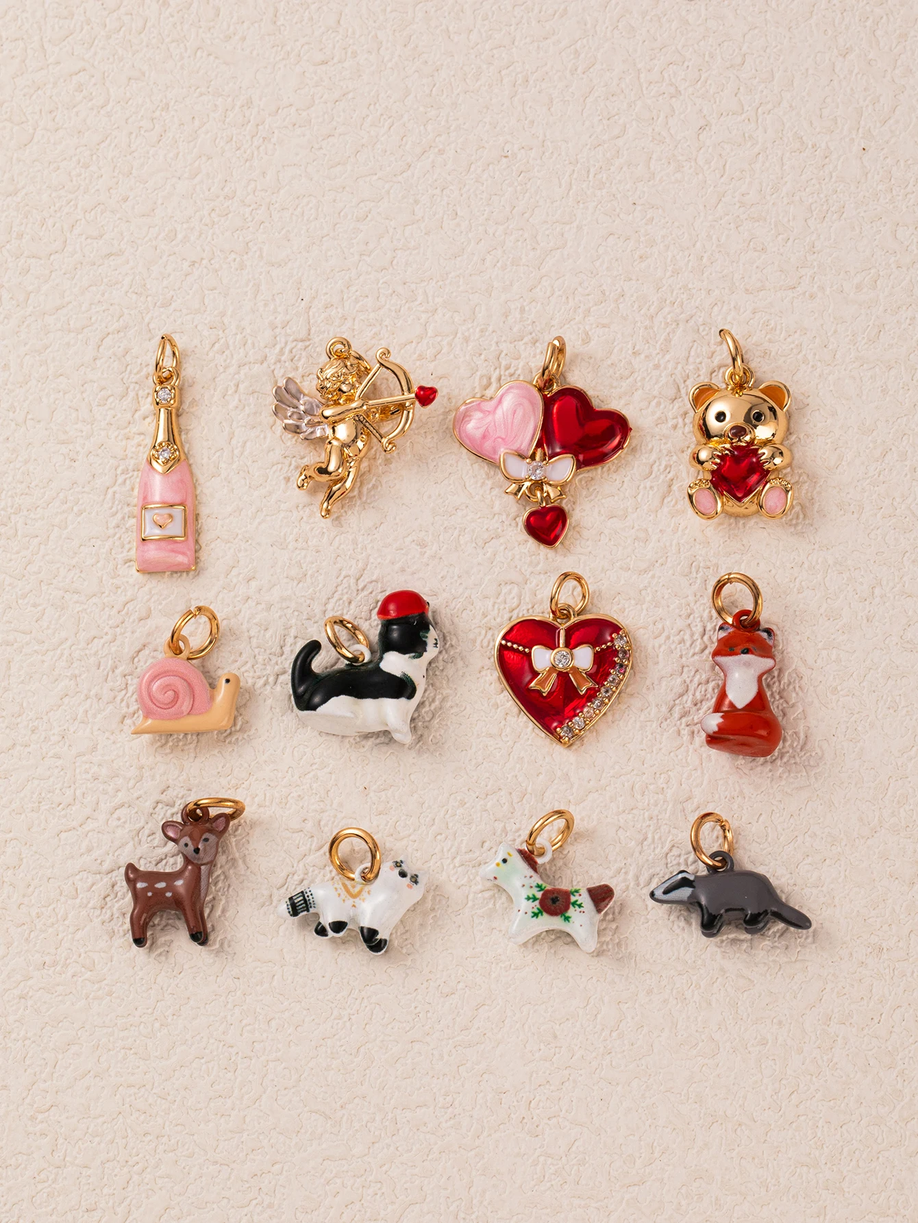 Modische Neue Niedliche Tier-Serie Fuchs Bär Liebe Schleife DIY Anhänger Charms Schmuckherstellung – Detail 3