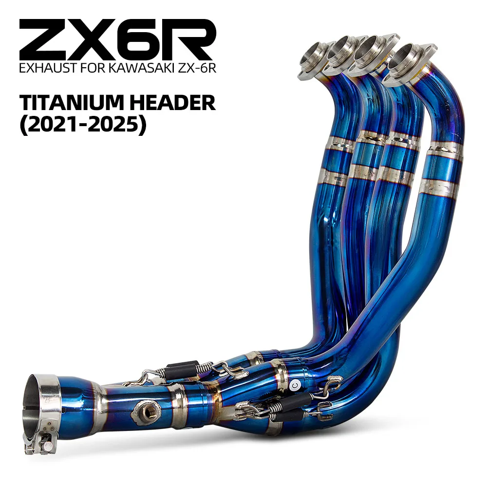 

For Kawasaki ZX6R Zx-6r 2021-2026 Motorcycle Exhaust System Manifold Kit Front Link Pipe Compatible Original 60mm Muffler