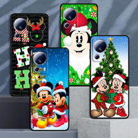 Christmas Minnie Mickey Mouse Cover For Xiaomi Mi 14 13 12X 12 11 11T 11i 10T 10 Pro Lite Ultra 5G Black Phone Case