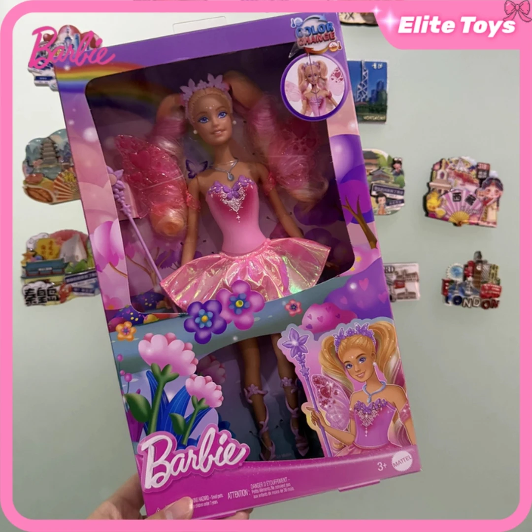 

Кукла Барби, меняющая цвет, сказочная принцесса, мерцающее платье, богатые аксессуары, крылья бабочки, игрушка для девочек, изысканный подарок на день рождения