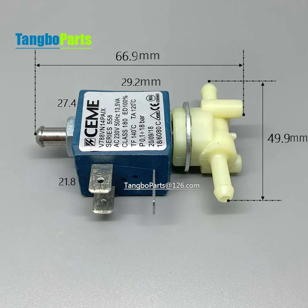 Coffee Machine Parts Normally Open AC 230V CEME V788 Solenoid Valve For Coffee Maker etc.