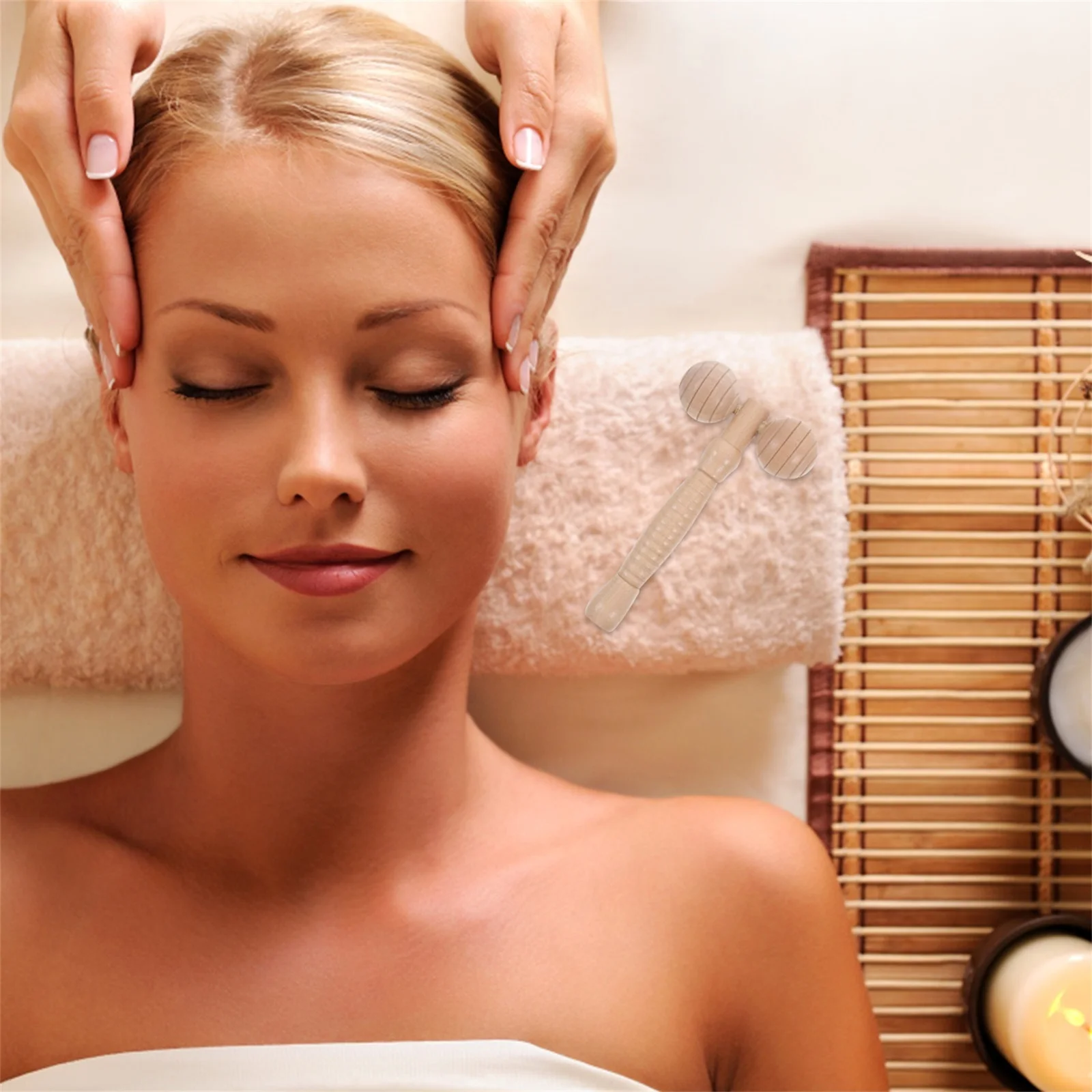 

4pcs Natural Wooden Massage Roller Ergonomic Foot Neck Shoulder Acupoint Massager Compact Reusable Daily Use Tool