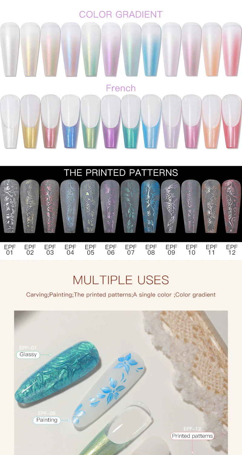 AS 12-teiliges Nageldruck-Stempel-Gel-Nagellack-Set, 5 ml, 12 Farben, Nagellack für Stempelplatte, 2-in-1-Stempelgel und Ombre Vernis – Detail 7