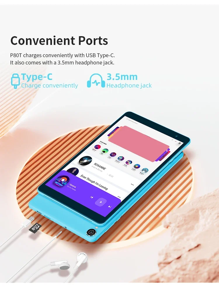 Teclast P80T 2023 Tablet (Allwinner A133 1.8GHz Quad-Core/3GB RAM/32GB ROM/8 Inch 1200*800iPS/WiFi 6/BT 5.0/4000mAh