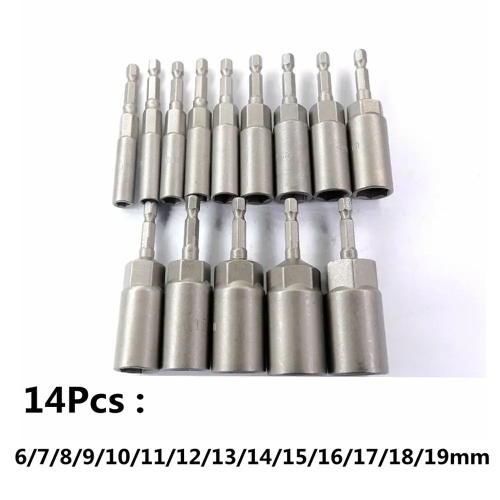 Imagem -05 - Hex Manga Soquete Grupo Nut Driver Chave de Fenda Brocas de Poder Drivers de Impacto Ferramentas Chave Soquete 5.5 Mm19 mm
