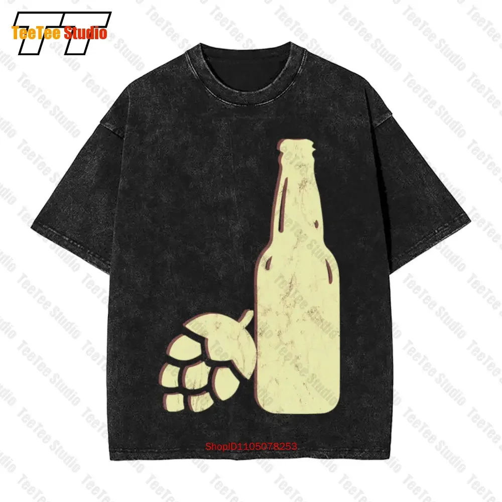 Crossed Beer And Hops Logo Home Brewer Brew Master Vintage Oversized T-Shirt 6KRH