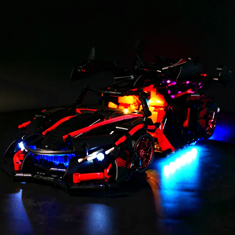 RC-スポーツカー用LEDライトキット,日曜大工,テクニカルカー,ブロックなしのLEDライトのみ,モデル88301