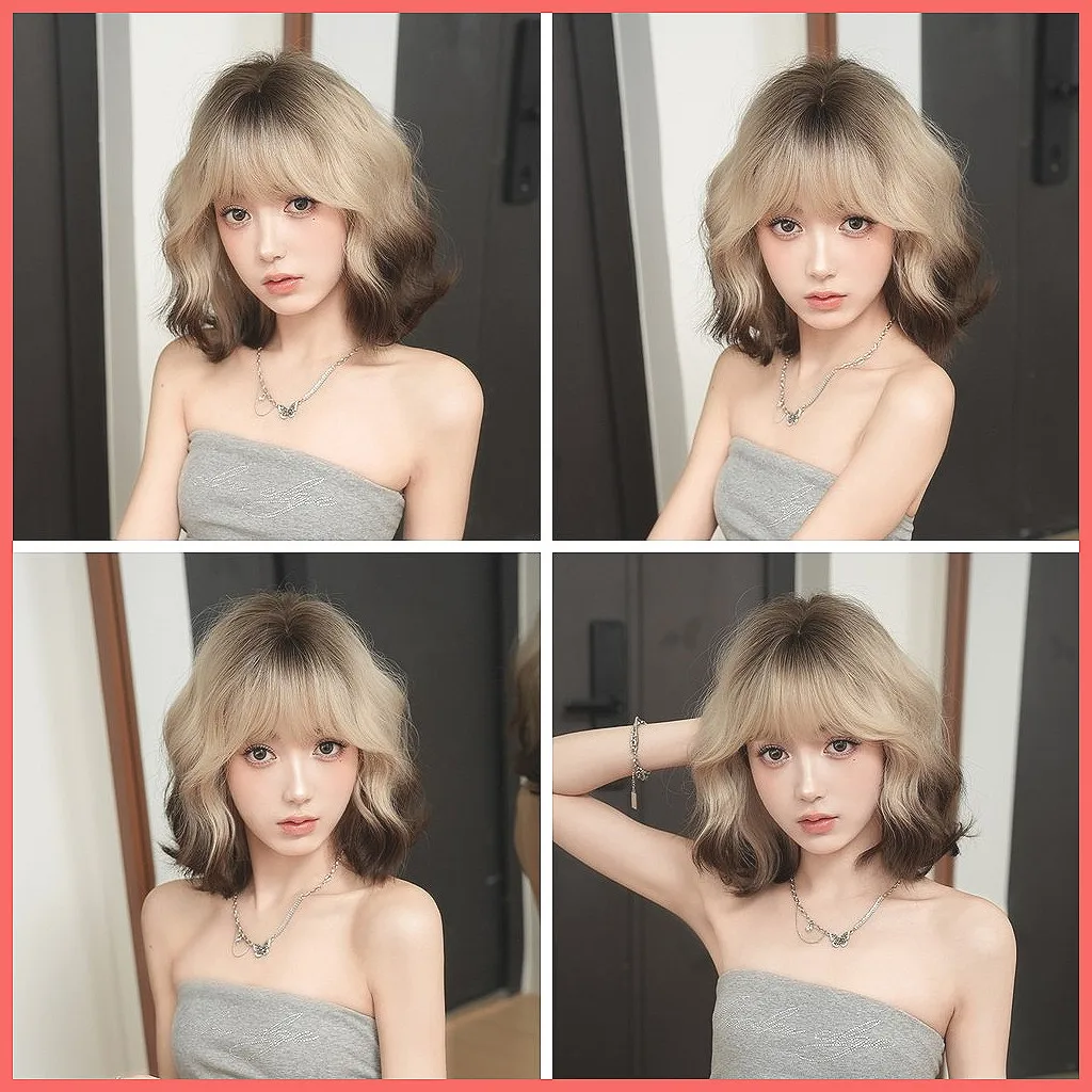 

Летний короткий кудрявый парик с омбре-оттенками, синтетический парик на всю голову для женщин