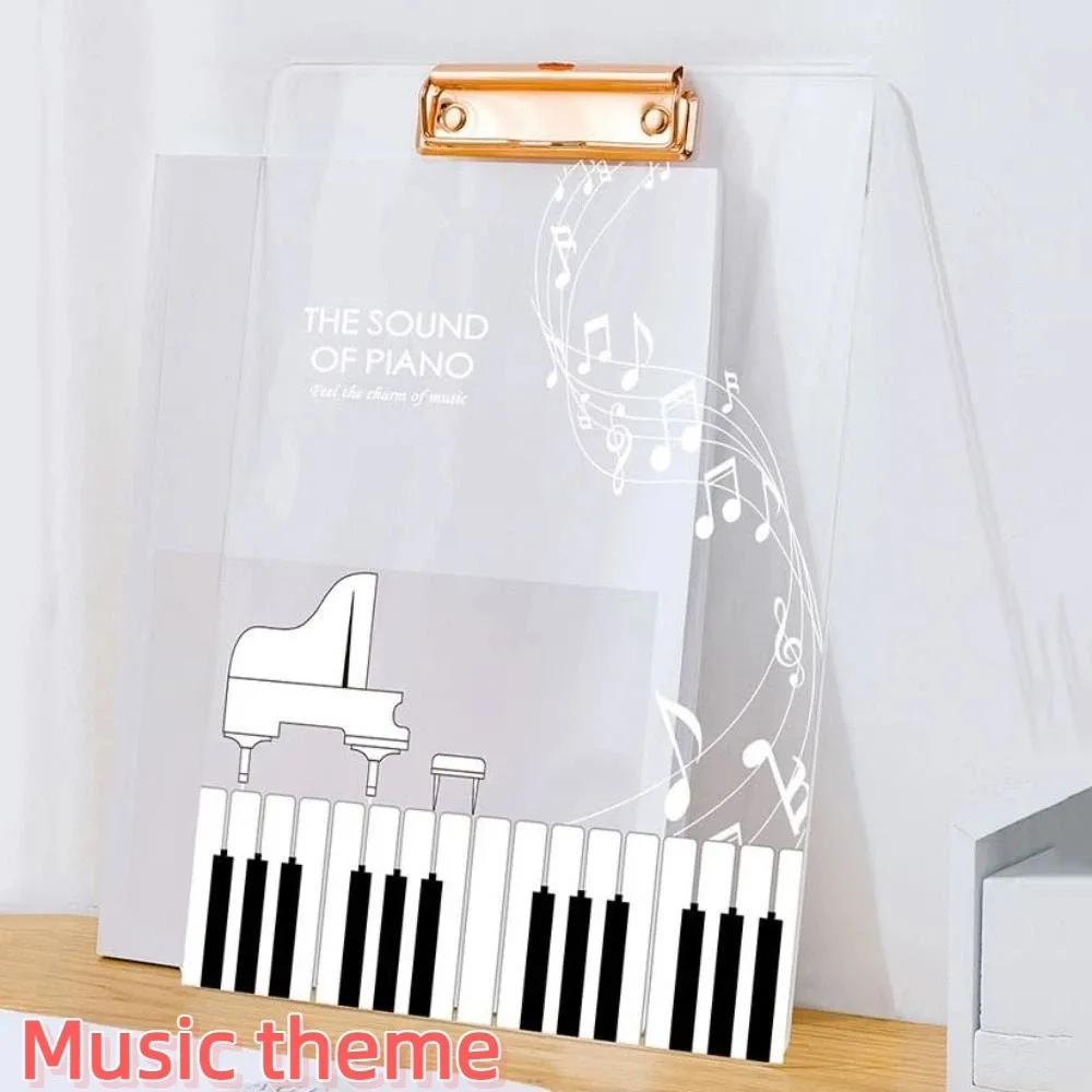 Portadocumenti A4 Ultra-Liscio con Tema Musicale, Cartella Creativa Rinforzata, Porta Documenti Trasparente e Portatile, Porta Biglietti