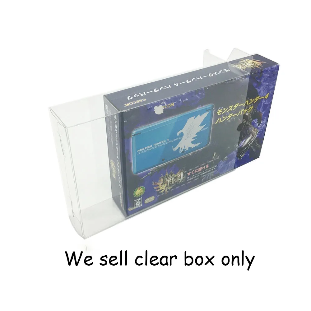 

100 PCS Transparent PET cover box For 3DS For Japan version For Monster Hunter 4 Limited game console storage display box