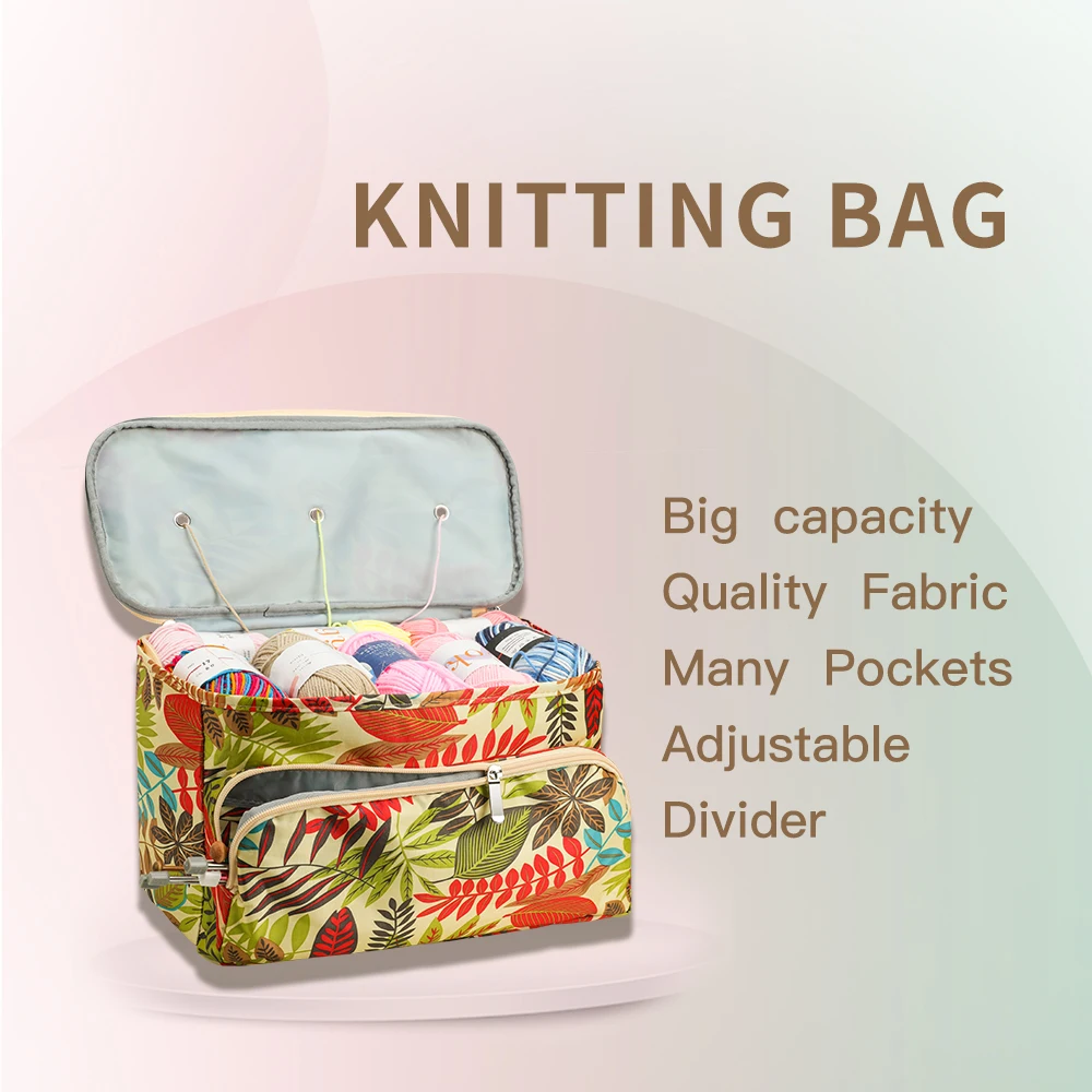 2022 Yarn Storage Bag With Maple Leaves Orange Color Knitting Tote Bag Waterproof Sewing Accessories Bags Free Shipping Gift