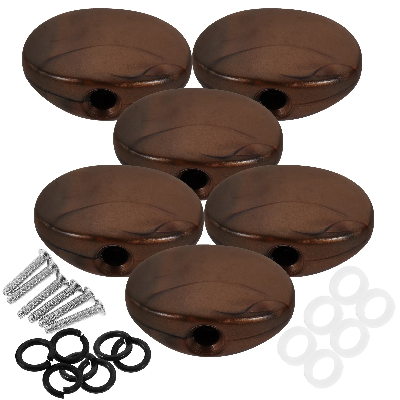 

6 Pcs Knob Head Cap Guitar Knobs Acoustic Tuners Tuning Pegs Keys Electric Parts Amber