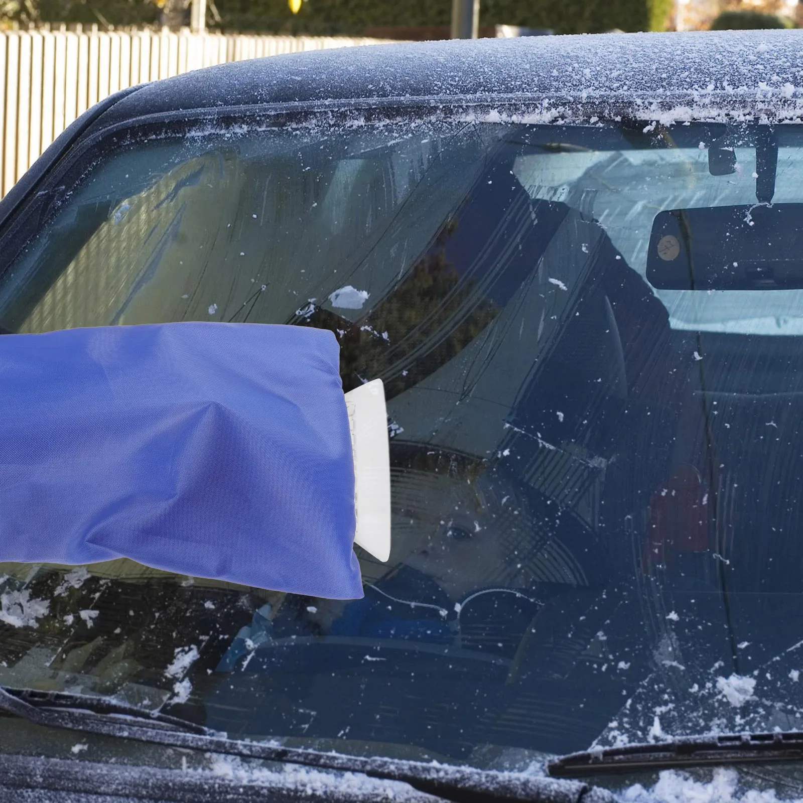 

2Pcs Car Ice Scraper Snow Shovel Mitten Thickened Deicing Tool Durable Waterproof Glove Winter Snow Remover Ice Remover