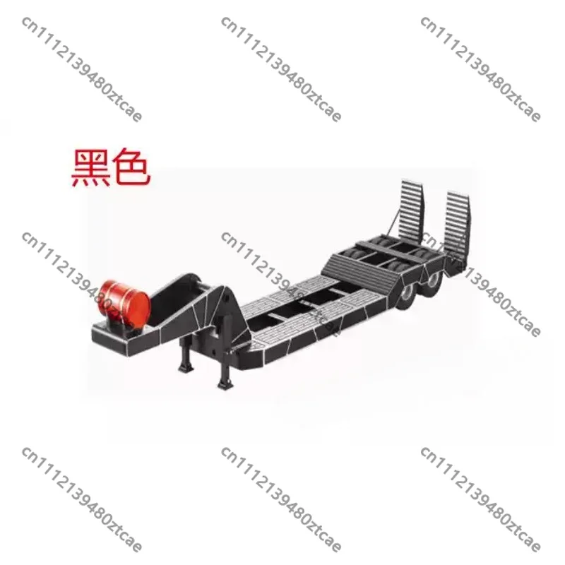Scale RC Heavy‑Duty Full‑Metal Engineering Flat‑Bed Semi‑Trailer, After‑Market Modification Accessory for 1/14 RC Tractor Truck