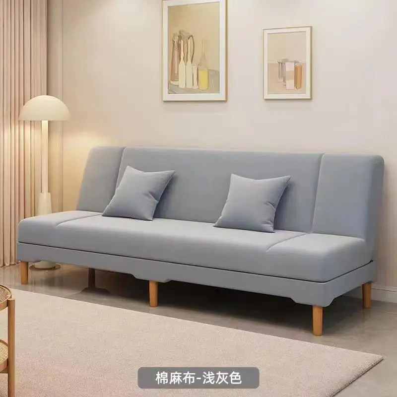 Folding sofa bed Fabric sofa Small apartment Living room Multifunctional dual-purpose simple rental room Economical lazy