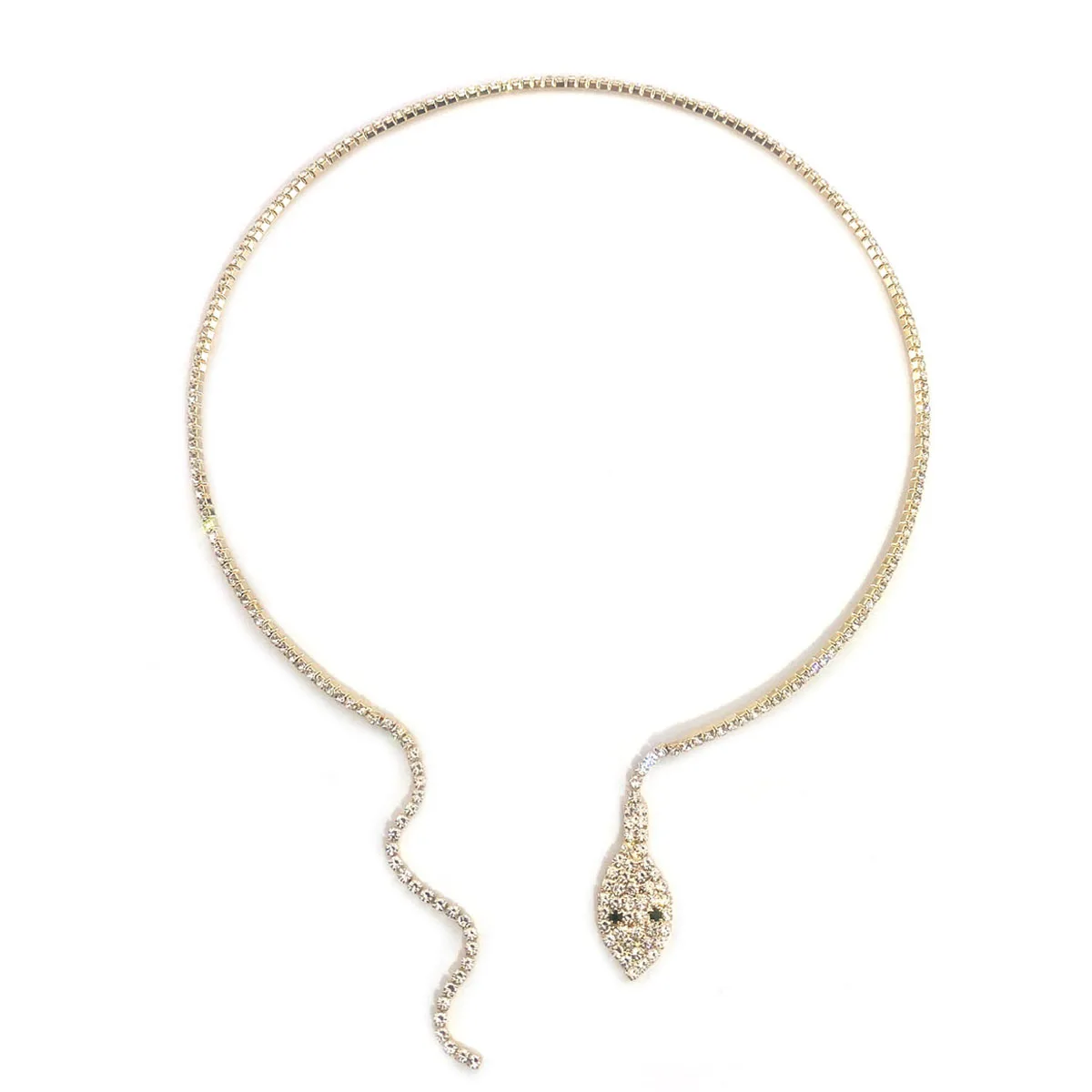1pcs Personalized, Simple and Fashionable Snake shaped Collar Accessories for Women\'s Rhinestone Party Bar