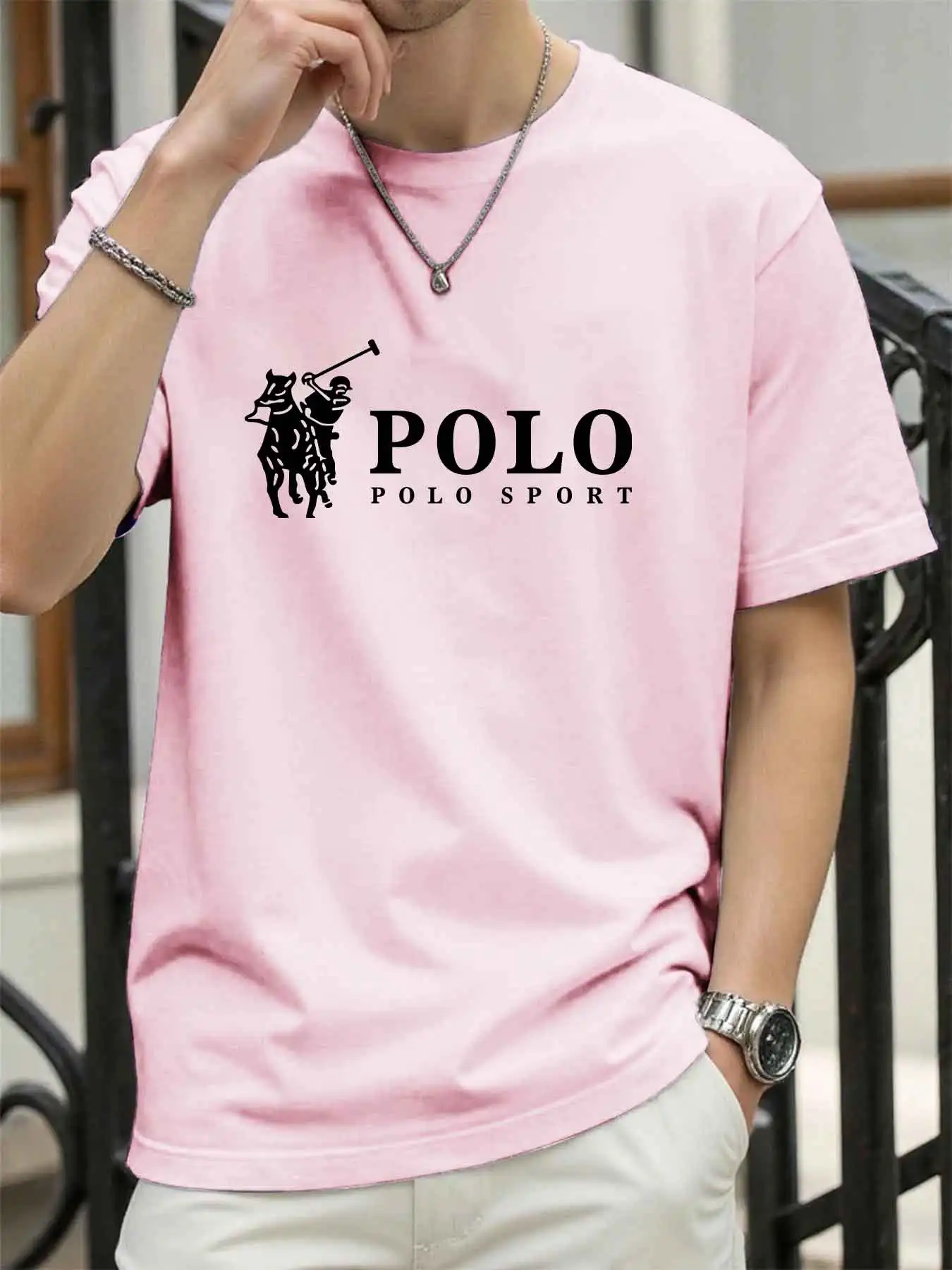 New Style High Quality Men's T-Shirt 2026 Summer Print Casual 100% Cotton Man Loose T-Shirt Sports Top image 5