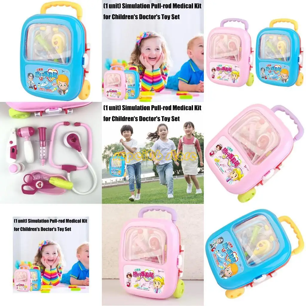

45BF Children Doctor Kits With Medicals Tool and Accessories Pretend Play Suitcase Toy
