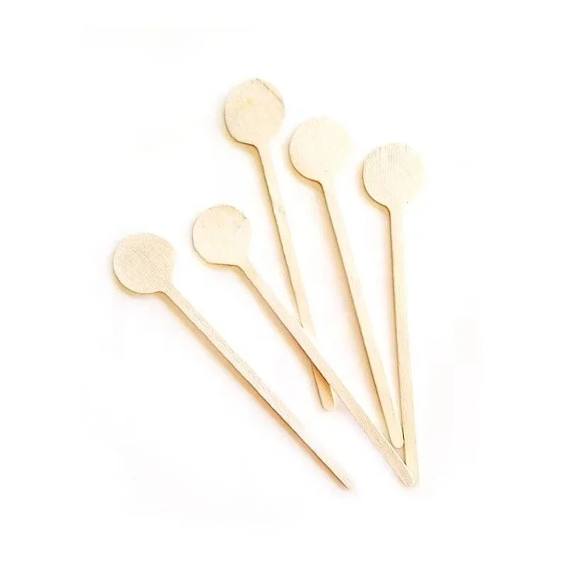 Biodegradable Cocktail Mixer Bamboo Stick Tools Cocktail Pickaxe Disposable Ice Cream Tools