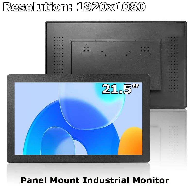 21.5 Inch 1920*1080 Touch Screen Panel Mount Kiosk Monitor Industry Lcd Screen Display Monitor With VGA DVI HDMI Interface