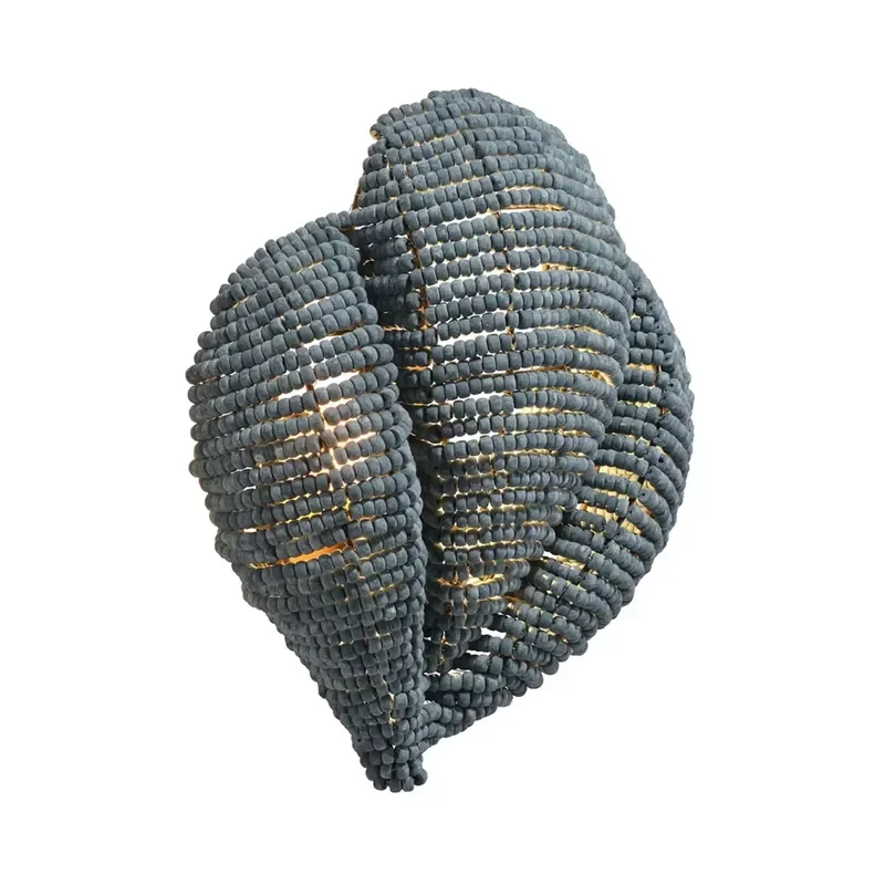 Bohemian French Style Handmade Wooden Bead Wall Lamp Warm Atmosphere Decorative Lighting for Living Room Hotel Interior