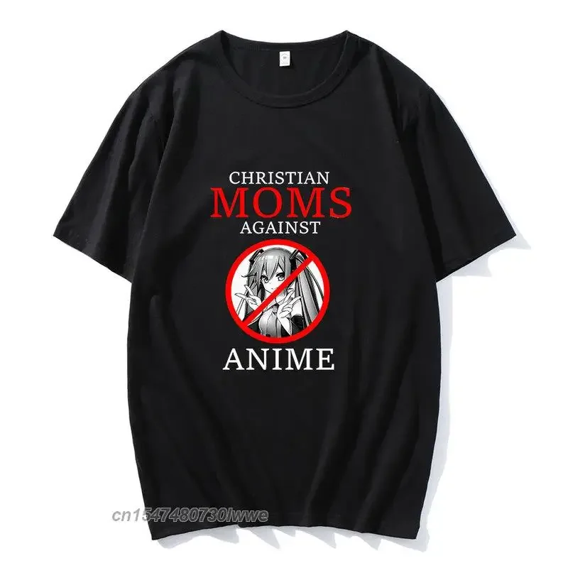 Hottest Sale Christian Moms Against Anime Comfortable Couple Tees Hip Hop T-Shirts Streetwears Unisex Clothes New Clothing