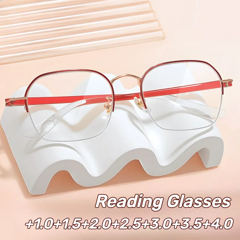 

Fashion Metal Oversized Frames Presbyopia Glasses Ultra-Lightweight Reading Glasses Women's INS Style Popular Eyeglasses