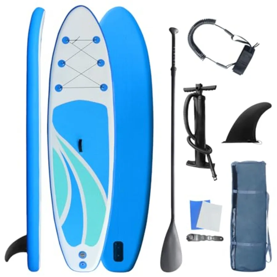 

Inflatable Stand Up Paddle Board for Adult All Skill Levels 10'4 Ultra-Light SUP Paddleboard with Durable Non-Slip Deck Black/G