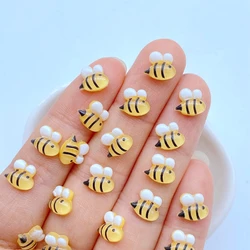50/100 Pcs New Mini Kawaii Cartoon Honeybee Resin Scrapbook Rhinestones 3D For DIY Manicure Accessories Decorations