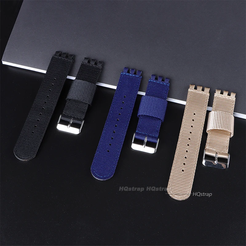 Nylon Watchband for Swatch Strap Fabric Canvas Watch Band for SWATCH 17mm 19mm 20mm Watch Strap Accessories Replacement Men Belt