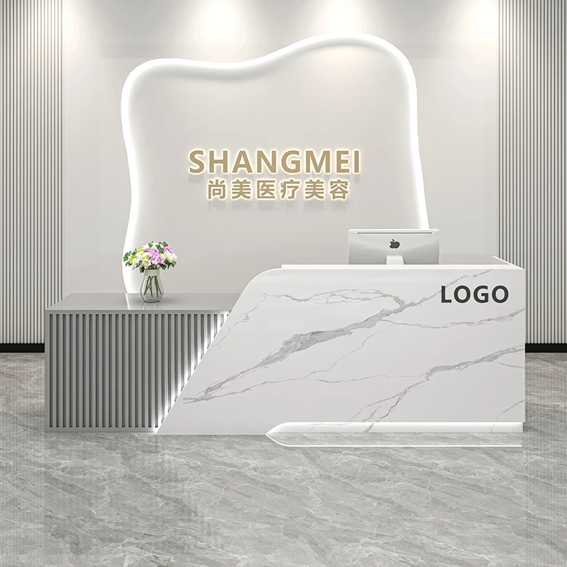 

Trendy Elegant Reception Desk Italian Style Unique Creative Reception Desks Beauty Simple Theke Empfang Office Furniture