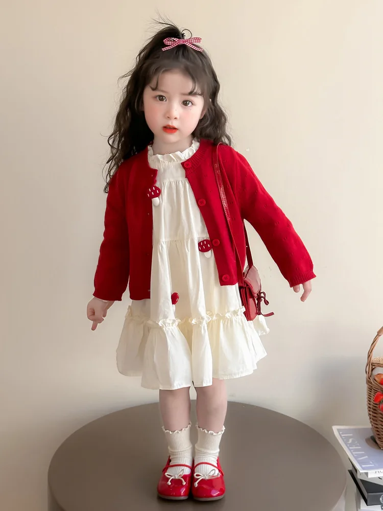 

Girls Autumn Dress Set2025New Stylish Children's Autumn Fashionable Long Sleeve Baby Super Cute Two-Piece Set