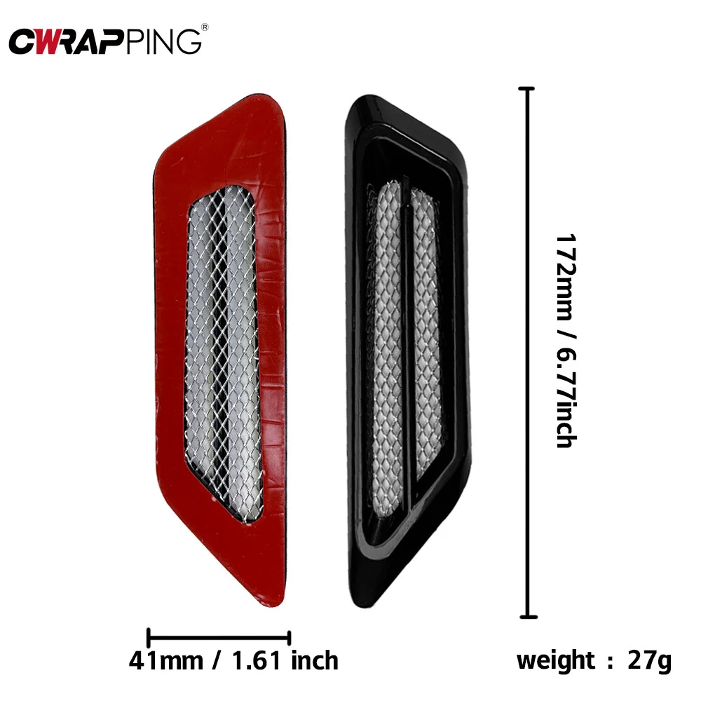 العالمي 2 قطعة سيارة SUV تدفق الهواء الحاجز الجانب تنفيس أعواد تزيين السيارات العامة ديكور لملصقات السيارات الجانبية التصميم #6