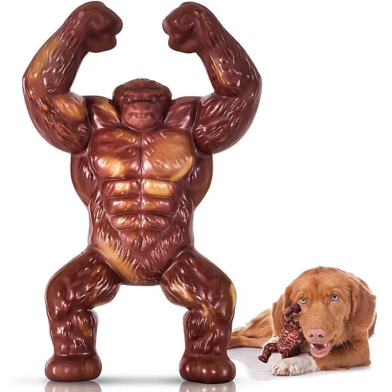 

Gorilla Shape Dog Toy Dog Chew Toy Bite-Resistant Indestructible Pet Interactive Toy For Aggressive Chewers Anti-Anxiety