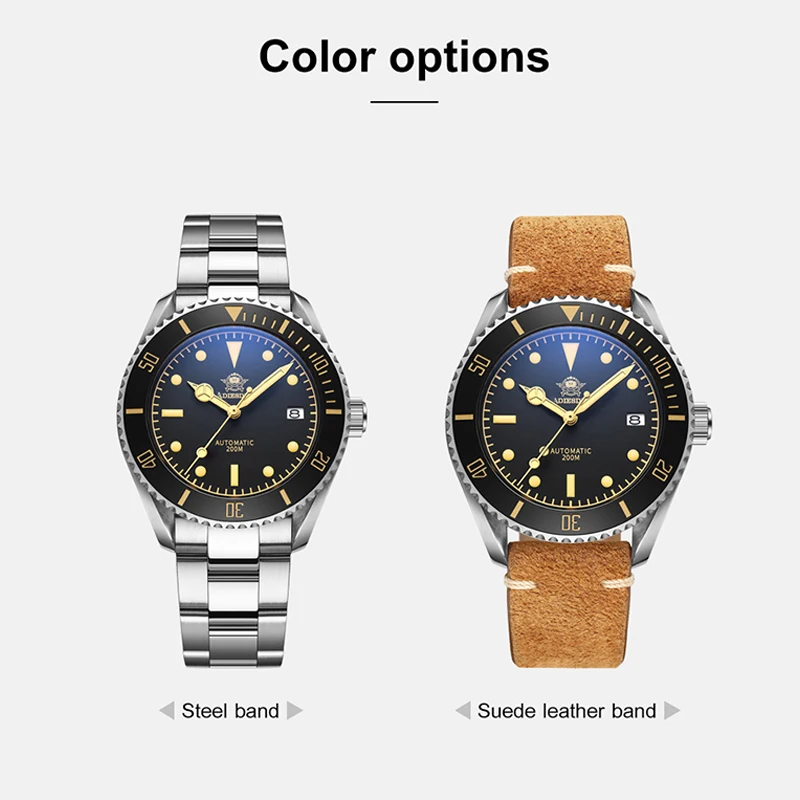 ADDIESDIVE Business Vintage Leather Wrist Watch Waterproof Automatic Mechanical Steel Watch Man European American Casual Watch