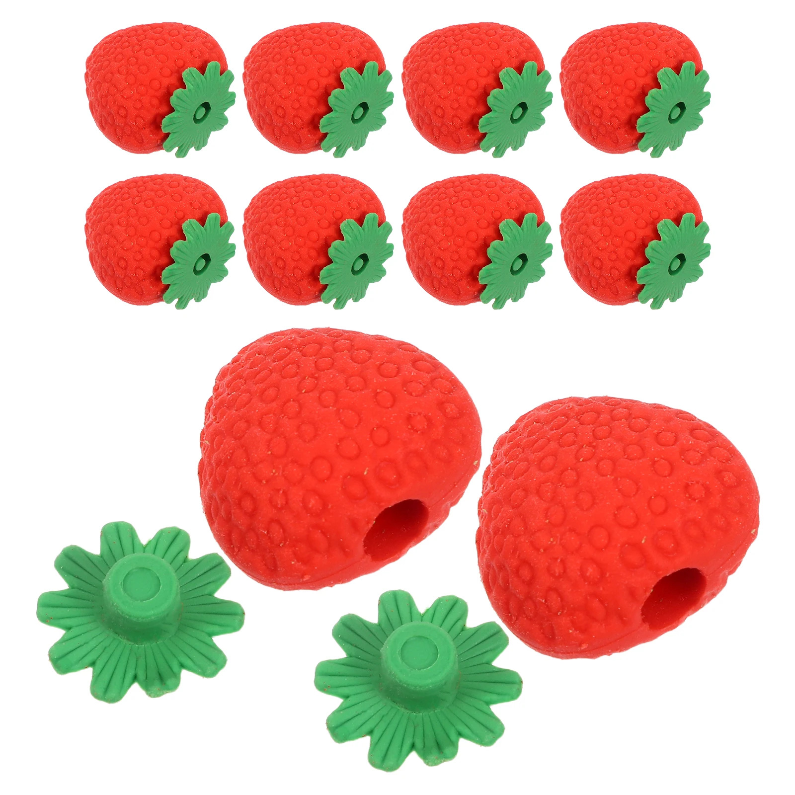 

100pcs Cartoon Strawberry Eraser Red Fruit Shaped Mini Rubber For Students Wear-Resistant Pencil Erasing School Office Home Use