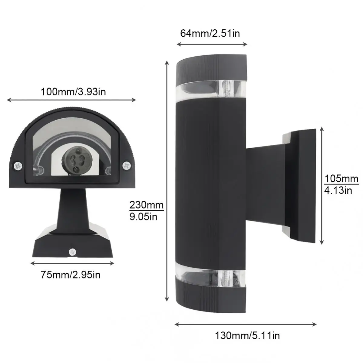 Lampu Dinding GU10 temperatur tinggi, lampu dinding atas dan bawah, perlengkapan lampu dalam ruangan/lorong balkon, teras