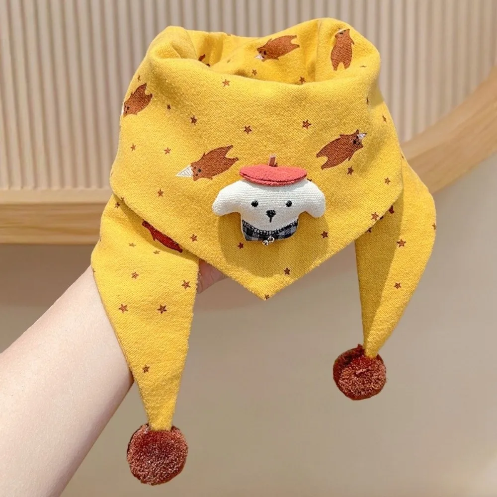 

New Cartoon Cotton Triangle Scarf Thickened Windproof Kids Neck Cover Winter Warm Outdoor Children Neckerchief