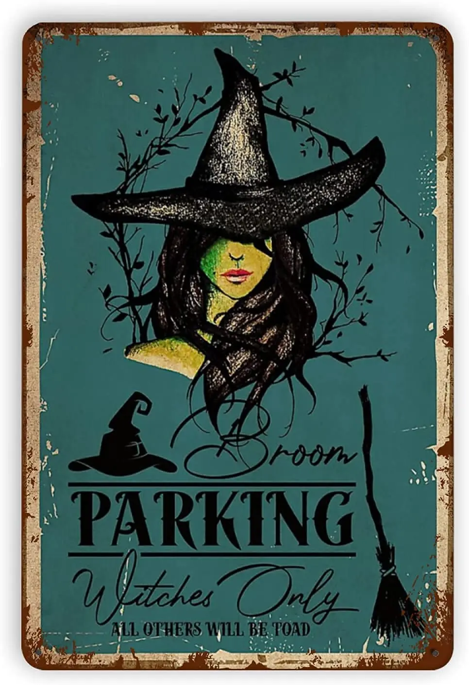 Dreacoss Baby Kleidung Weant Metal Vintage Tin Signs - Broom Parking Witches Only Funny Wall Decor for Home Bars Pubs Cafes