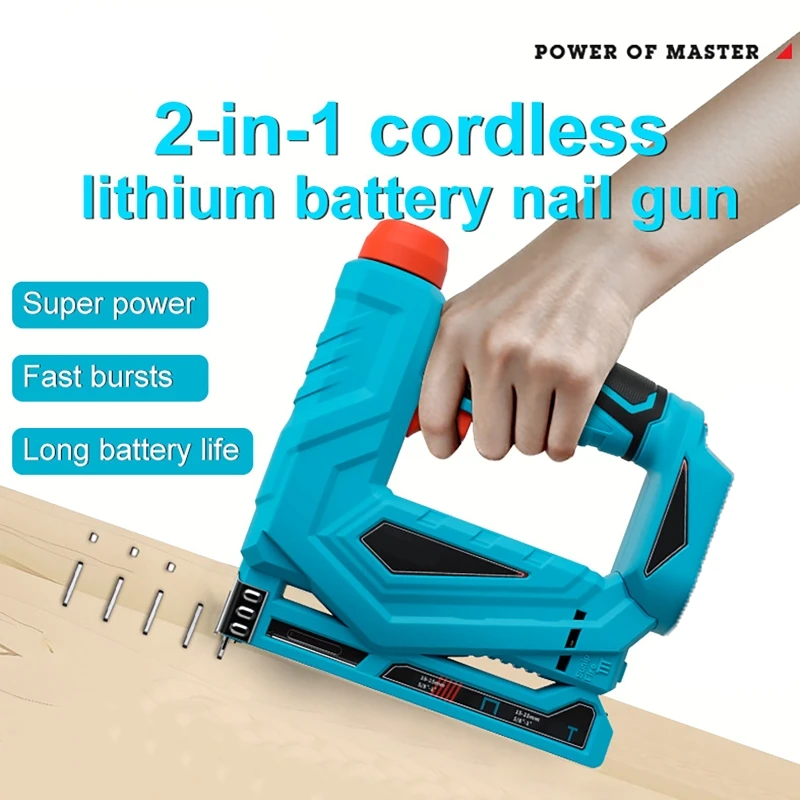 2 in 1 Electric Nailer with 2000 Staples Cordless Stapler Rechargeable Wireless Dual-Purpose Air Nail Gun For Makita 21V Battery view 3