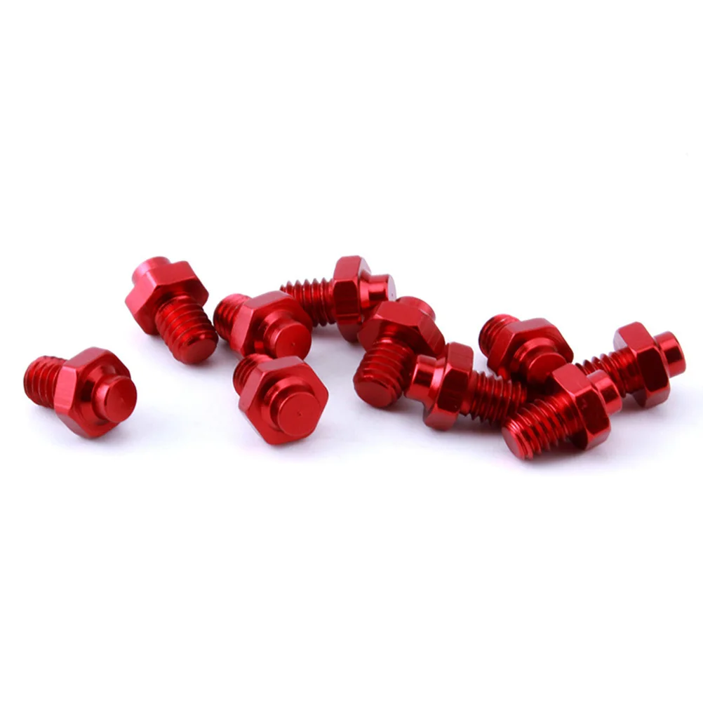

10Pcs Aluminum Anti Skid Nails Red Pedal Screws Winter Riding Safety High Hardness Wear Resistance Anti Skid Nails