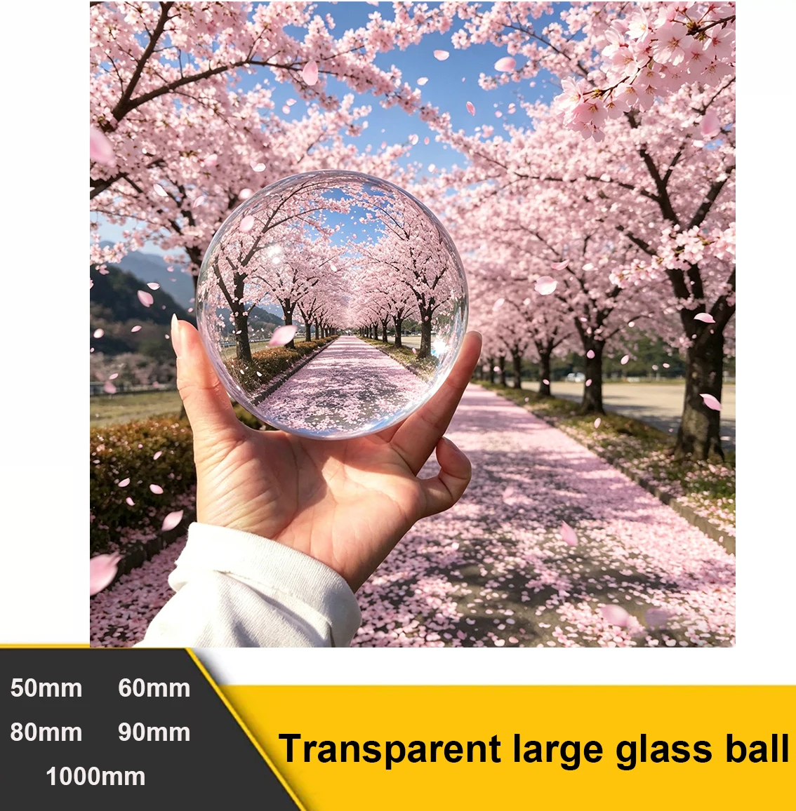 Dia 50mm 60mm 80mm 90mm 100mm Transparent Large Glass Ball Solid Ball Garden Landscaping Home Vase Decoration DIY Handmade Item