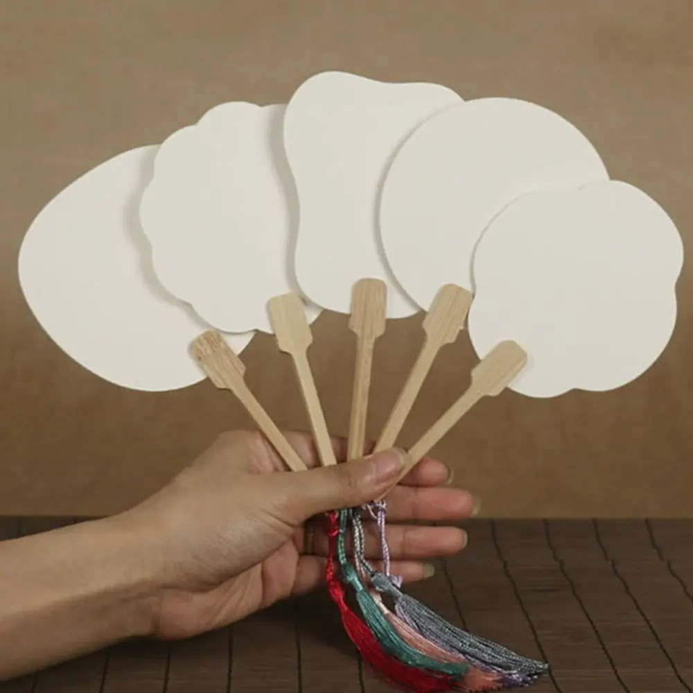 Portable Chinese Style Mini Graffiti Fans Xuan Paper Unfinished Paper Hand Fan Thicken Handmade Blank Painting Fans Photo Props