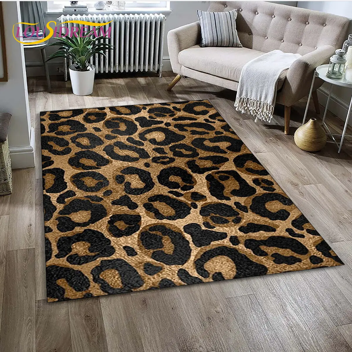 3D Wild Leopard Print Series Area Rug,Carpet Rug for Home Living Room Bedroom Sofa Doormat Kitchen Decor,kids Non-slip Floor Mat