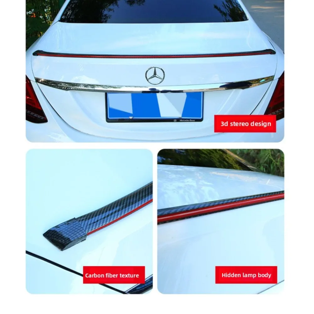 Spot LED Tail Light Car Modification Multi-mode Carbon Fiber Pattern Red Light Colorful, Tail Through Manufacturing Practical