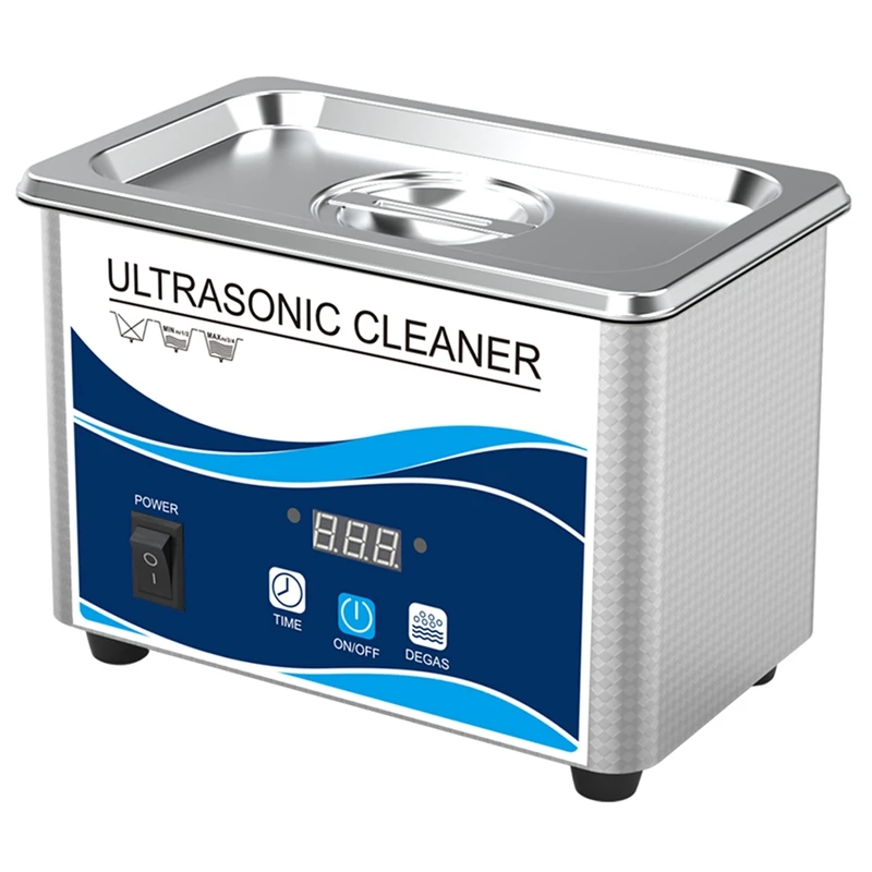 800Ml Household Digital Watch Jewelry Ultrasonic Cleaner 60W Stainless Steel Bathtub EU Plug