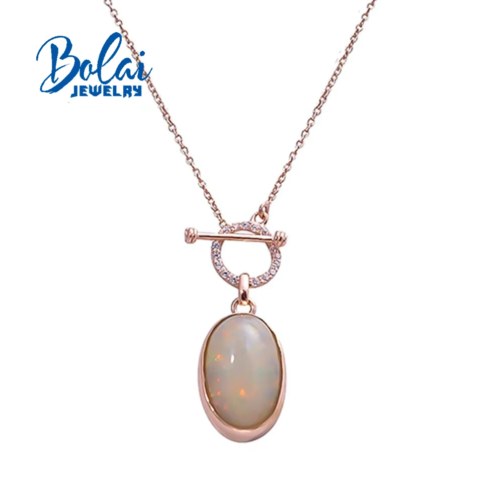 9.5ct Big size Ethiopia Opal Pendant necklace oval 12*18mm   precious natural  gemstone fine jewelry for women daily wear